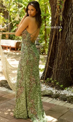 Primavera Ornate Long Sequin Formal Dress 3211