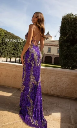 Primavera Ornate Long Sequin Formal Dress 3211