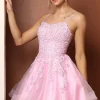 Short Lace-Embroidered Baby Doll Homecoming Dress