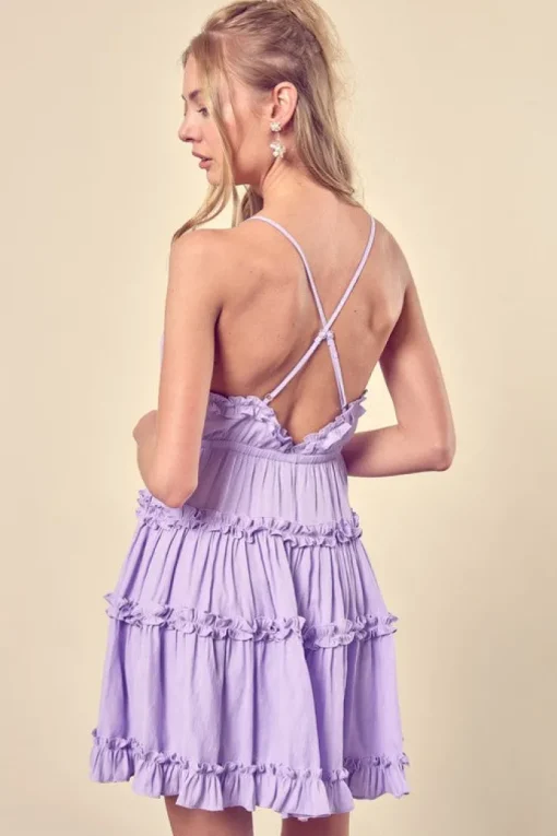 Short Tiered Casual Summer Dress with Ruffles