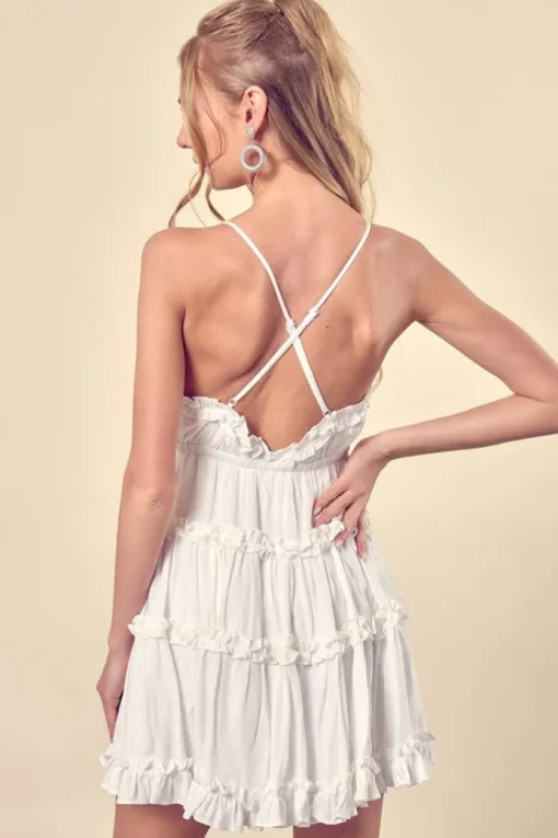 Short Tiered Casual Summer Dress with Ruffles