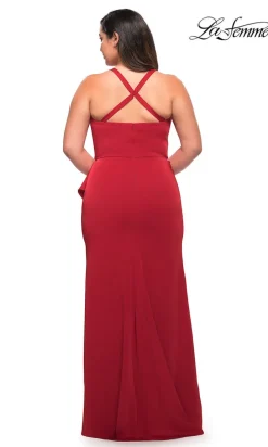 Side Drape La Femme Long Plus-Size Formal Dress