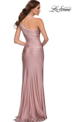 Sleek One-Shoulder Long La Femme Formal Prom Dress