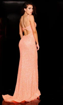 Square-Neck Long Sequin Formal Dress 657