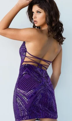 Strapless Sequin Short Cocktail Dress by Jovani