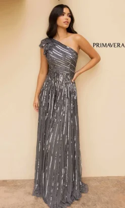 Strappy One-Shoulder Long Sequin Formal Dress 12009