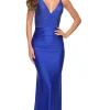 Strappy-Back La Femme Long Prom Dress with Beading
