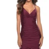 Strappy-Back Short Bodycon La Femme Cocktail Dress