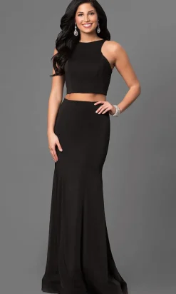 Two Piece La Femme Prom Dress with an Open Back