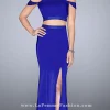 Two Piece Open Back Jersey Long Prom Dress