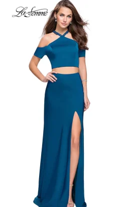 Two-Piece Cold-Shoulder Prom Dress by La Femme