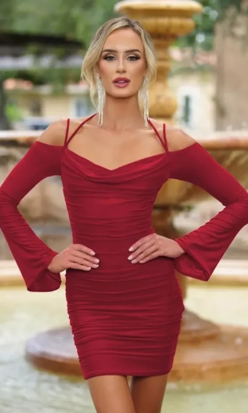Zoe by Velvi Ruched Tight Party Dress